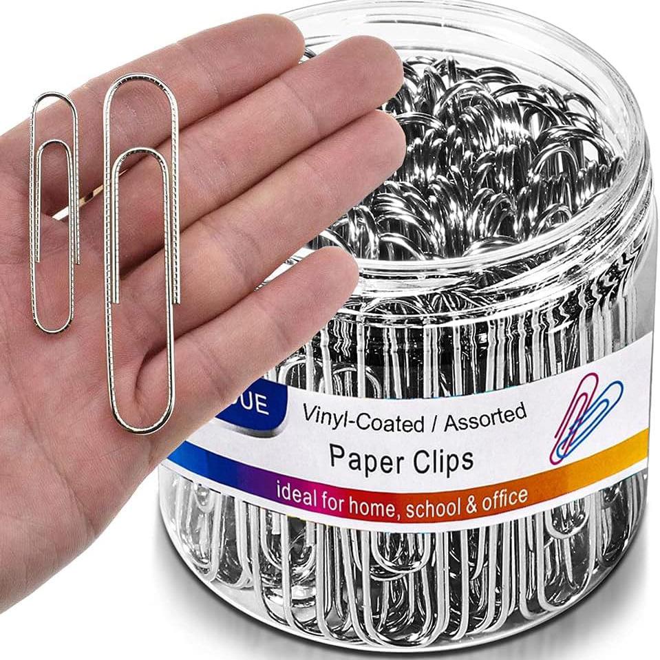 Colorful Silver Nickel-Plated Paper Clips - Creative 50mm Bookmarks