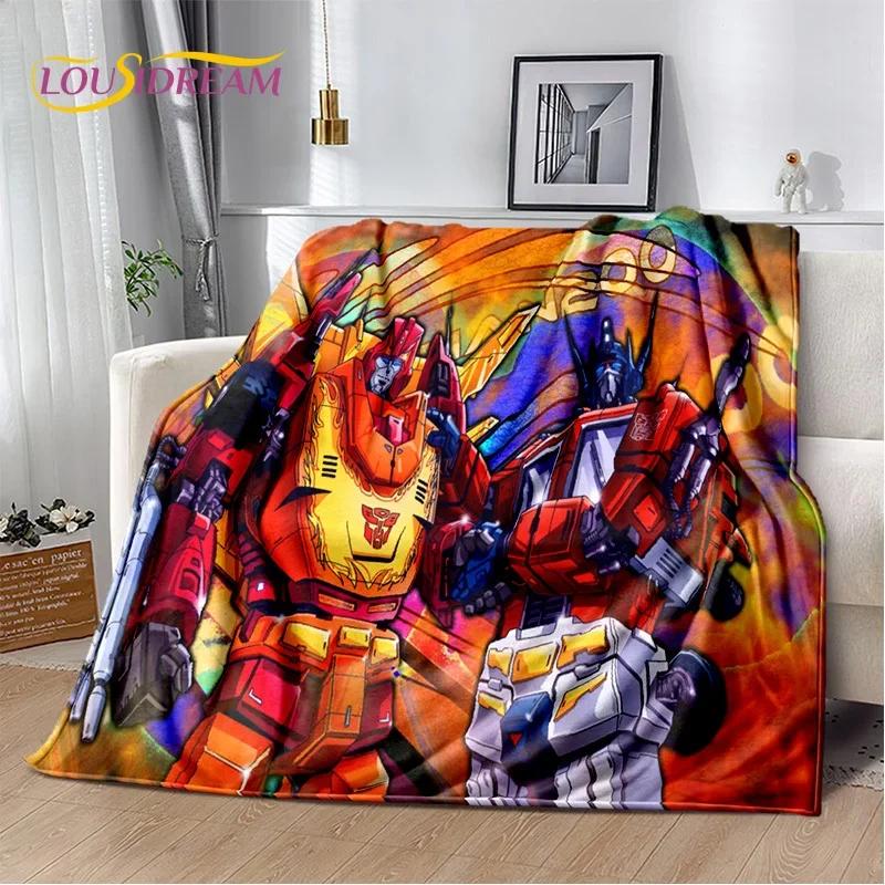 Cartoon T-Transformers Autobots Soft Flannel Blanket for Beds Bedroom Sofa Picnic,Throw Blanket for Cover Outdoor Leisure Gift