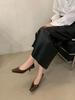 Single shoes 2025 spring women's French retro square head high heels women's thin heels high sense comfortable versatile Huizhou women's shoes
