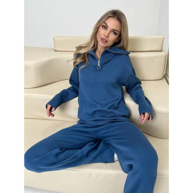 Fashion Wind New Arrival Fashion Loose Casual Knitting Sweater Pants Suit Sweater and Pants Set