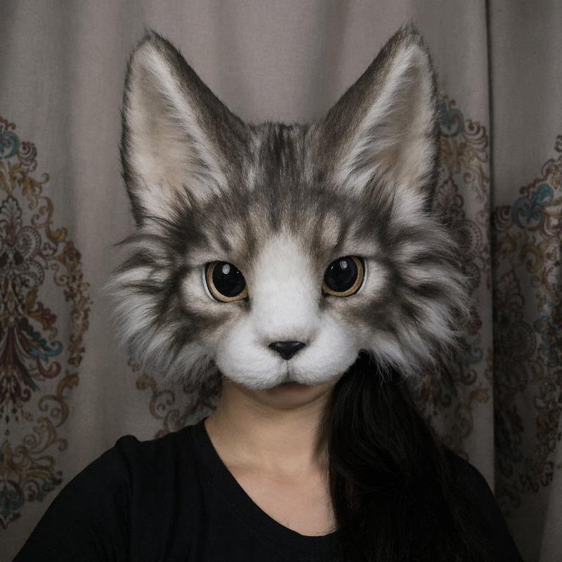 3D Printed Cosplay Realistic Kigurumi Base Beast Skull Mask Animal Plastic Fursuit Head Base DIY Accessories Half Face Mask