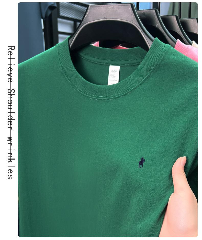 Tricou bărbați din bumbac pur cu mânecă scurtă și gât rotund - Stil casual japonez