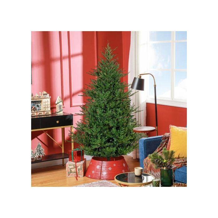 HOMCOM Sapin de Noël 183 cm, aspect réaliste, montage rapide, support inclus, plastique ignifuge