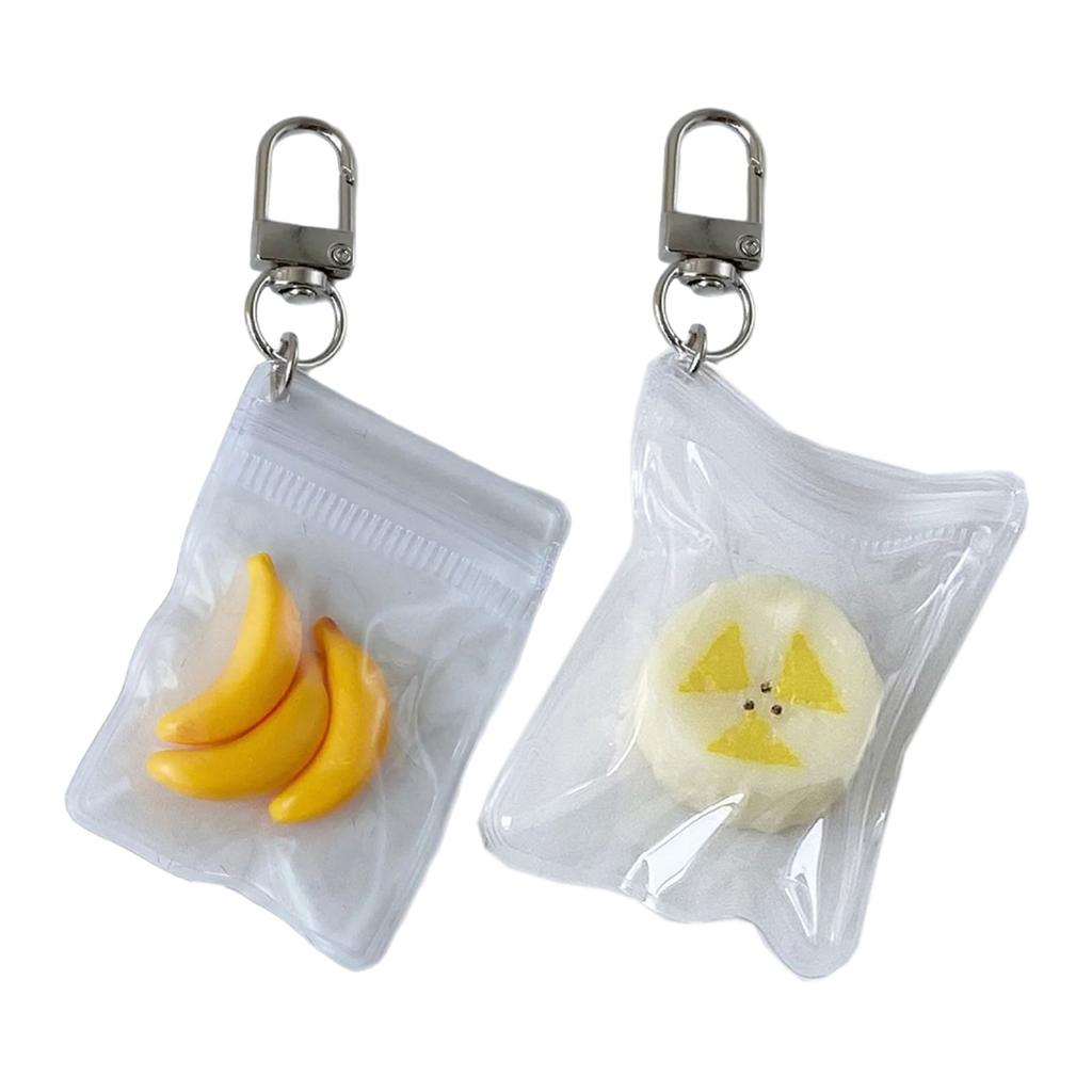 Stylish Banana Keychain Kawaii Fruit Design Durable Alloy Charm For Girls Women Fashion Accessories