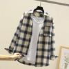 Men's Casual Plaid Long-sleeved Shirt Men's Loose Spring and Autumn Trendy Korean Style Shirt