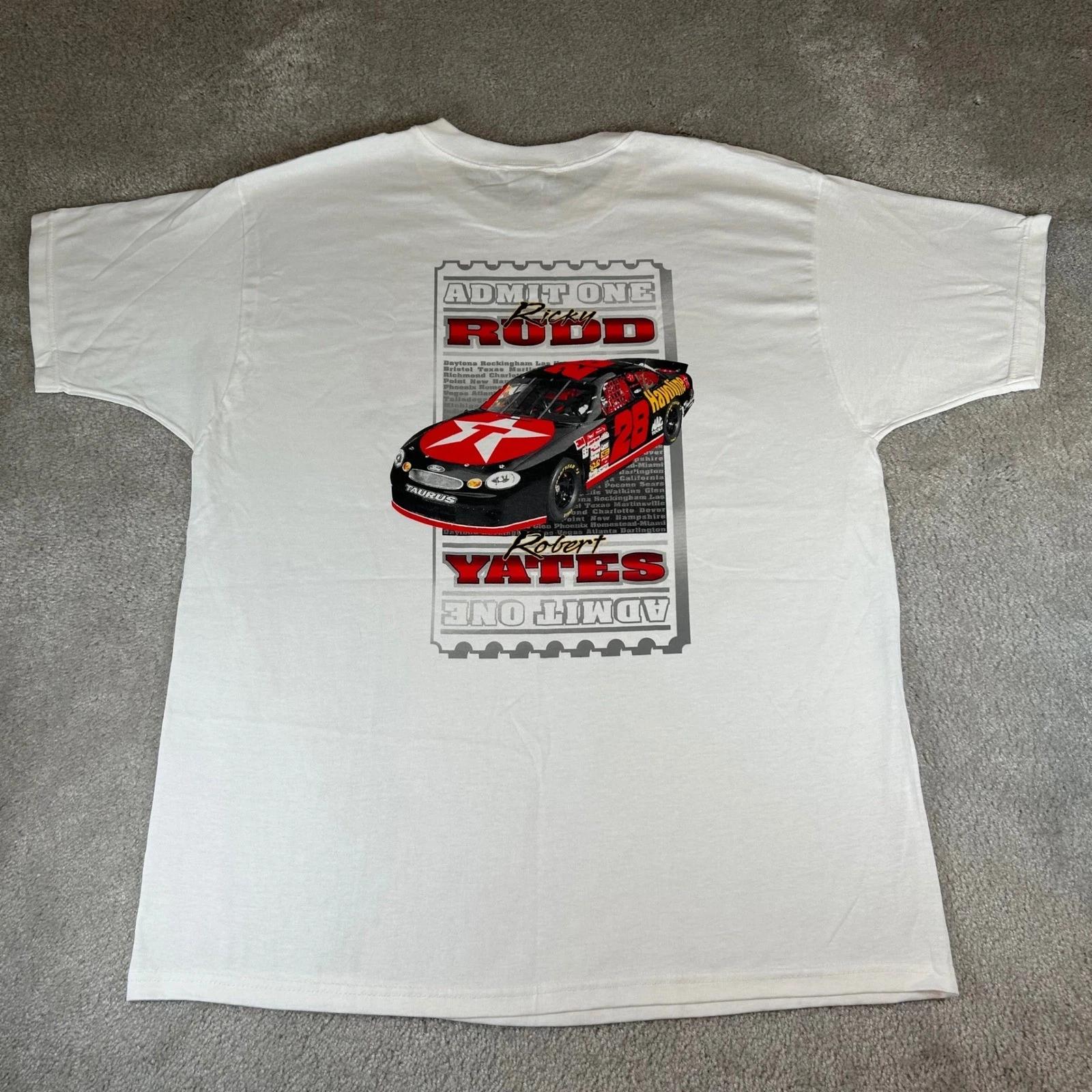 

Vintage 90s Ricky Rudd NASCAR T-shirt Men s XL White Havoline Racing Graphic USA 2XL