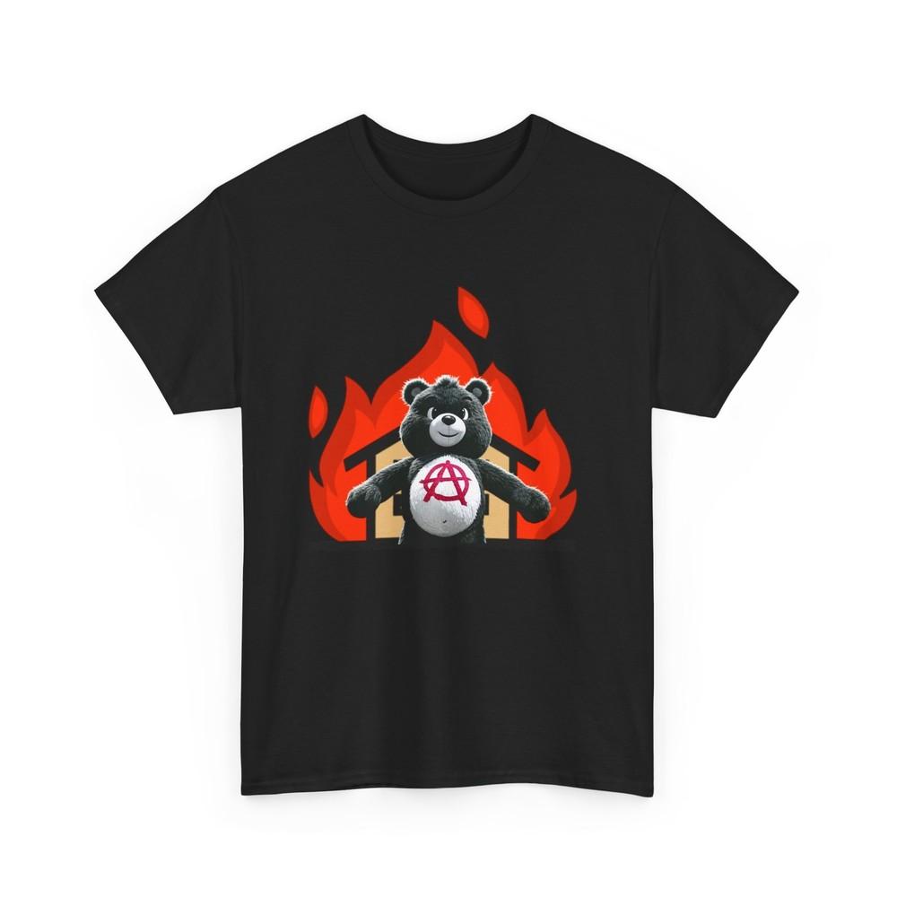 

Anarchy Bear Tee, Funny Care Bear Shirt, Edgy Bear Graphic Tee, Unisex T-shirt; M