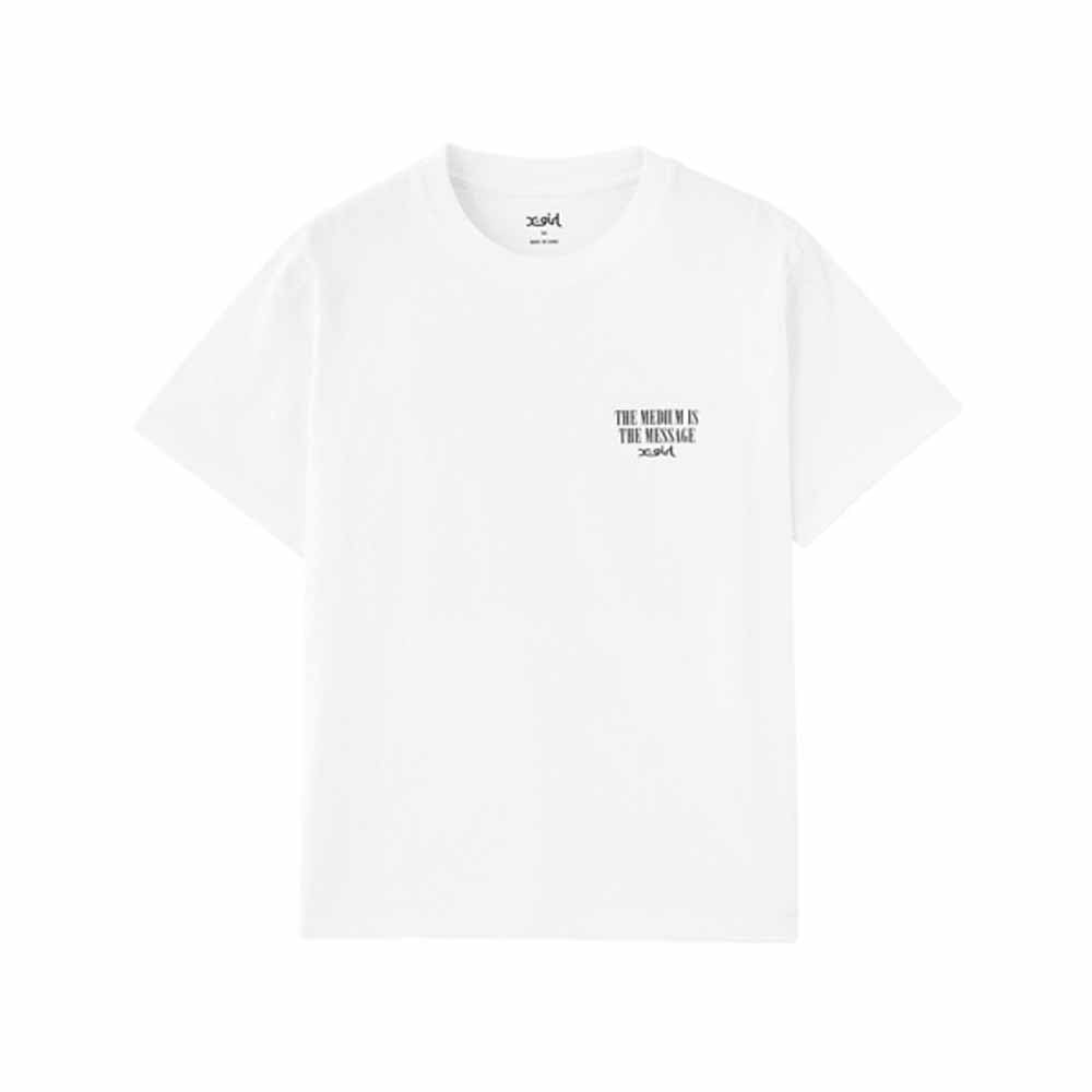 X-girl Casual VINTAGE LABEL FACE LOGO S/S TEE Women's WHITE