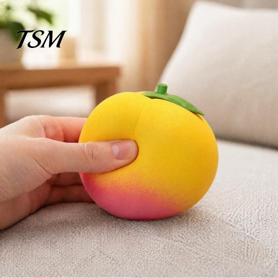 Giant Peach Stress Relief Toy Toy, Realistic Large Squeeze Simulated Fruit Sensory Desk for Adults & Kids Portable Reliever