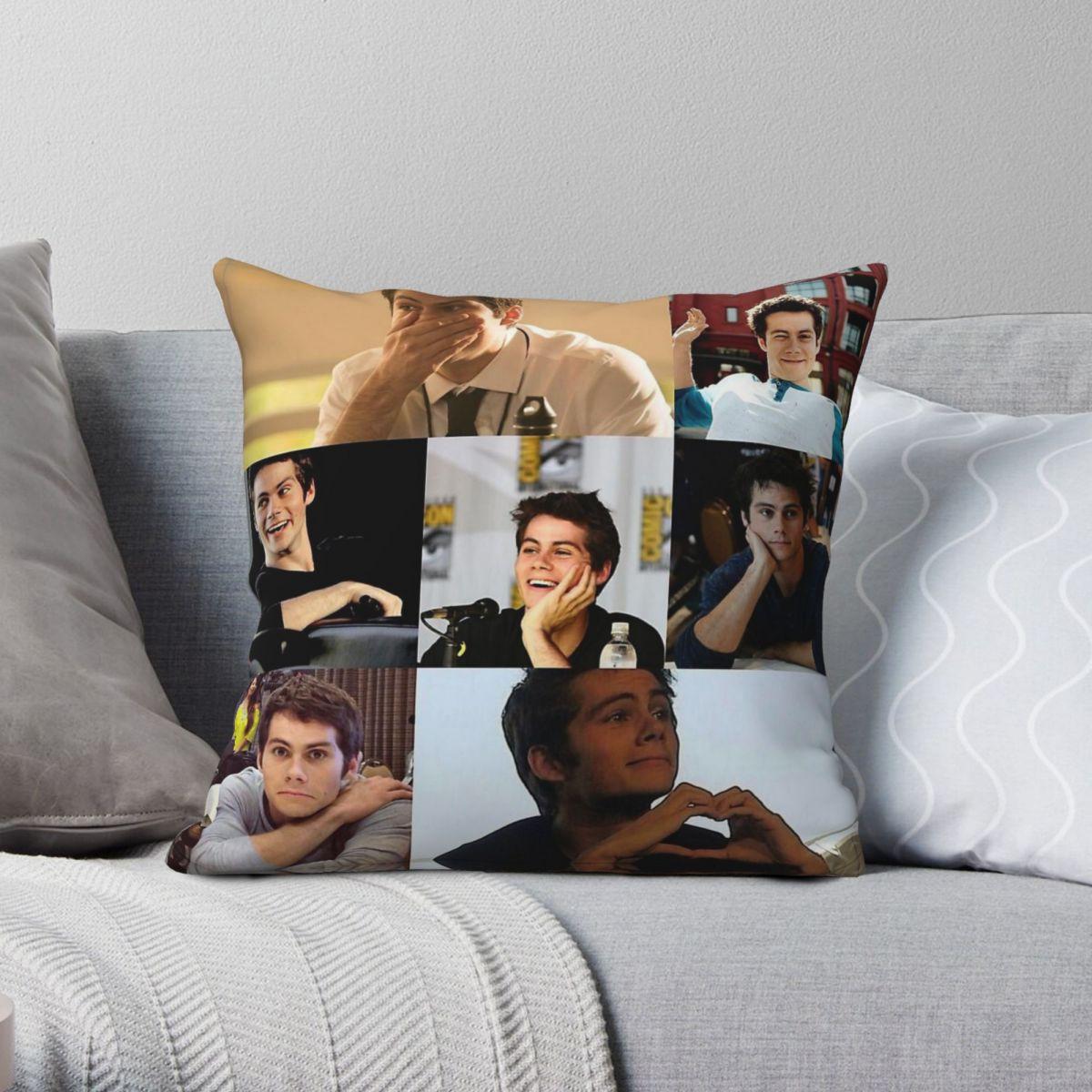 Green Harvest Unisex Dylan O'brien Collage Pillowcase Polyester Linen Velvet Pattern Zip Decor Pillow Case Home Cushion Cover