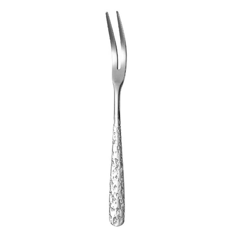 Super  Polished High  Quality Appearance Level Stainless Steel Two  Prong Dessert Fruit Fork 10PC