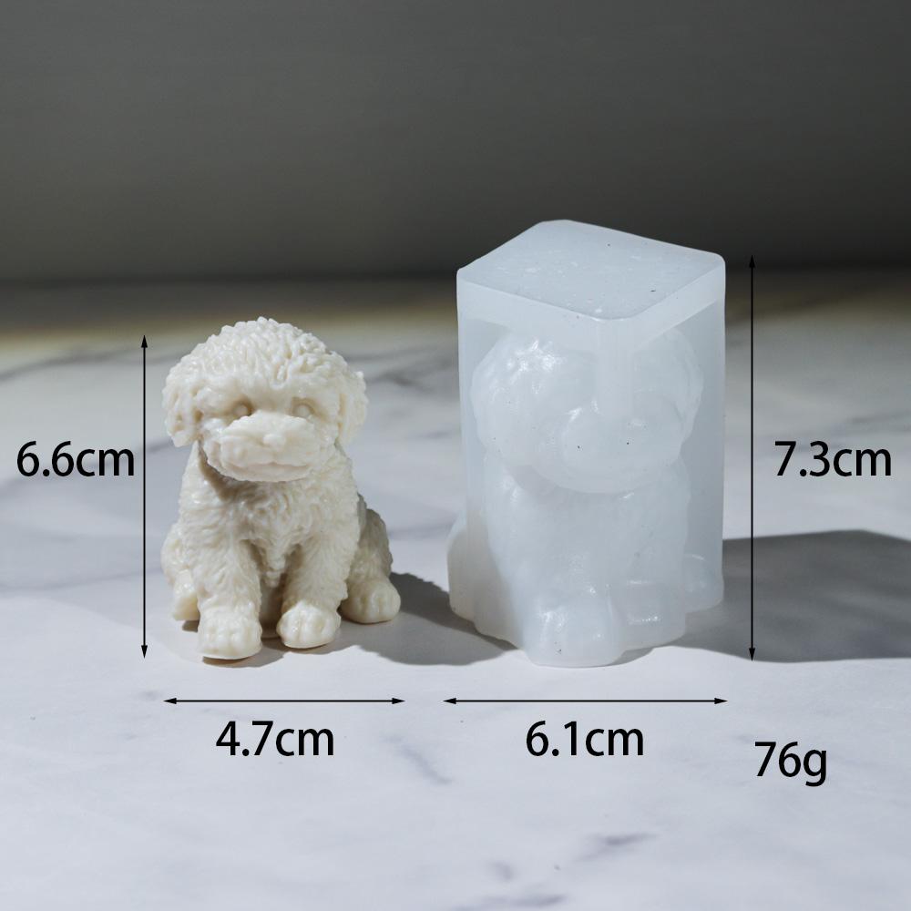 3D Cute Golden Teddy Candle Silicone Molds Handmade Poodle Dog Aromatherapy Gypsum Resin Mold DIY Dog Decoration Ornament Gift