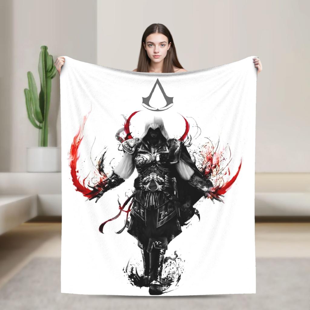 A-Assassin's Creed Deky Flanelové Vintage Teplá Přehozovádeka na přehoz Podzim/Zima