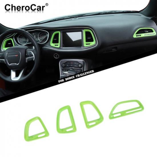 Center Console Air Vent Outlet Frame Decor Trim for Dodge Challenger 15-21 Green