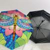Colorful Lotus Dragonfly Mandala Automatic Opening Folding Umbrella with 8-Bone Iron Frame, Suitable for Fans, Travel, Daily Use, Festive Gi