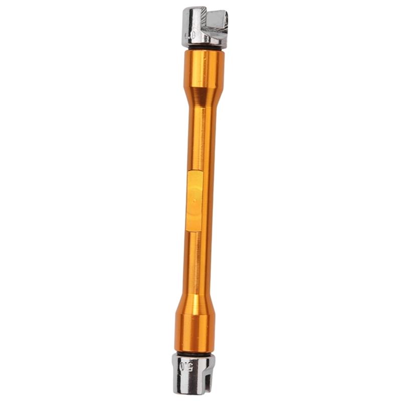 For Most Motorbike Tire Repair Wrench Motorcycle Handle Spoke Wrench CNC Spanner Set 5.0-6.8 Length 93Mm/3.7In Gold