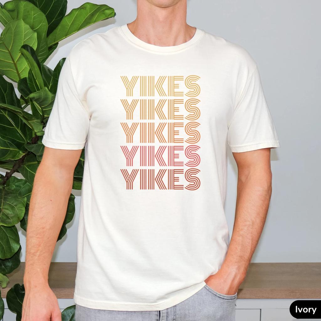 Retro Yikes T- Shirt Funny Unisex Graphic Tee Fun 70s Style Silly Meme Gift  Shirt
