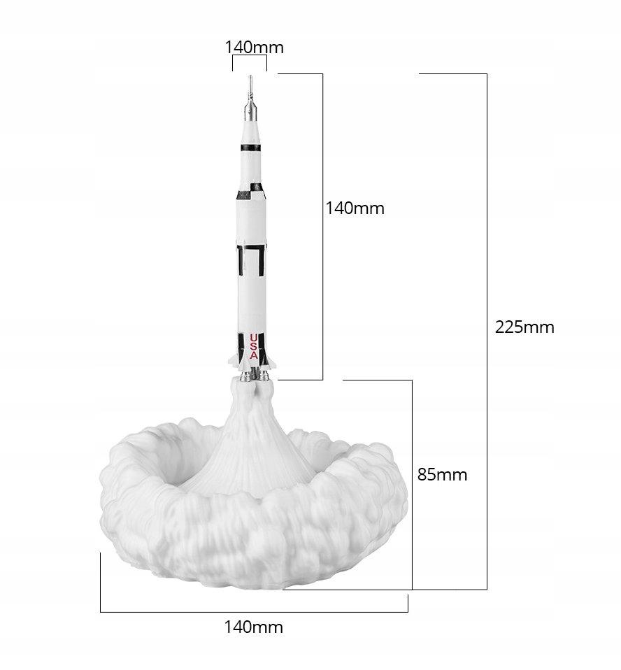 Rocket Night Lamp For Children's Bedroom Standing Space Usb