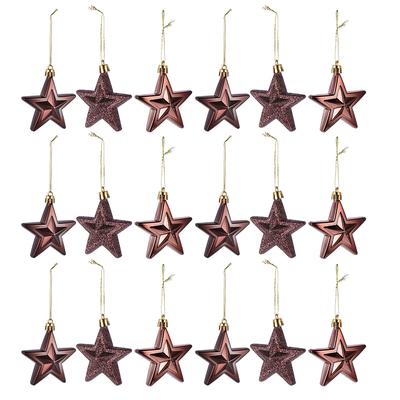18Pcs Star Decor Christmas Tree Ornament Hanging Five Pointed Design for Holiday Home Office Xmas Decor Christmas Tree Ornament