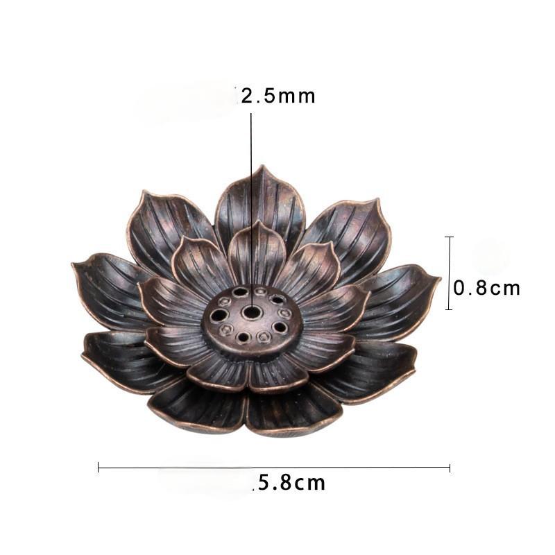 New 1PC Alloy Incense Burner Stick Holder Plate Buddhism Lotus Censer Bronze Nasturtium Incense Burner