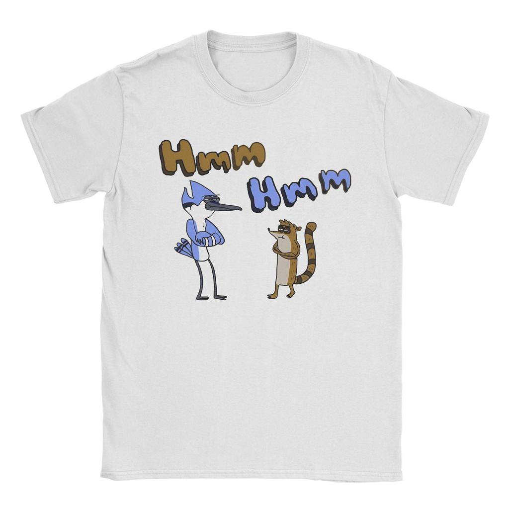 Unique Hmm Hmm Regular Show TShirts for Men Crew Neck Pure Cotton T Shirts Short Sleeve Tee Shirt Gift Idea Tops