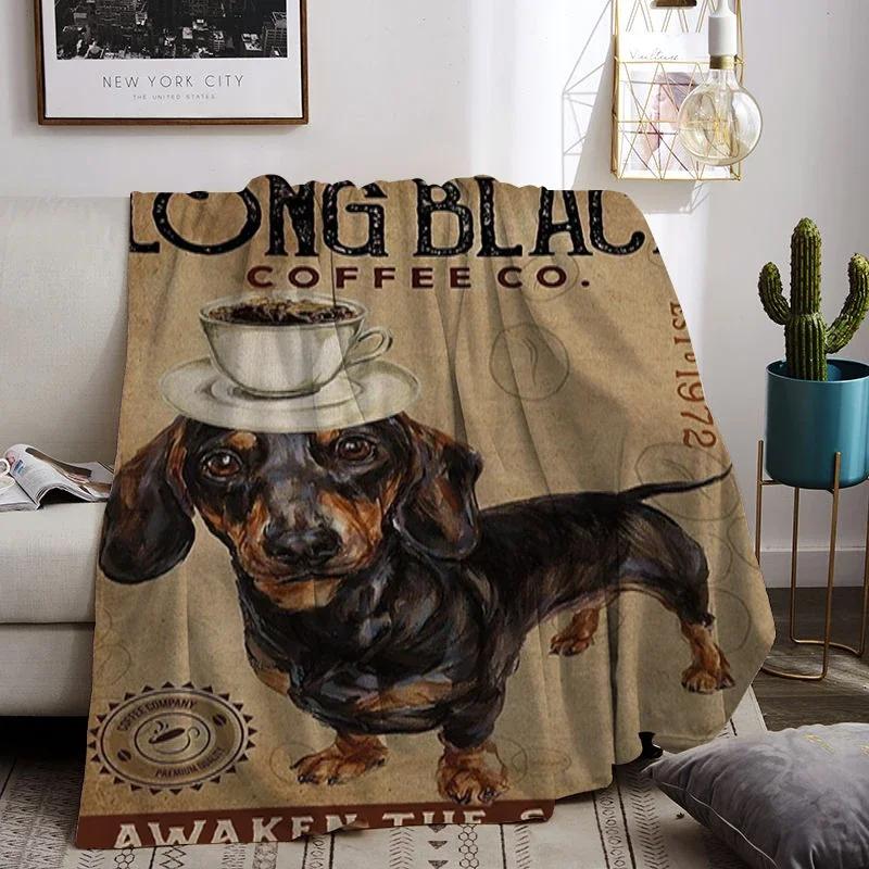 Sausage Dogs Warm Winter Blankets for Decorative Sofa Corgi Animals Blanket Double Beds Dachshund Bedspread On the Bed Knee Nap