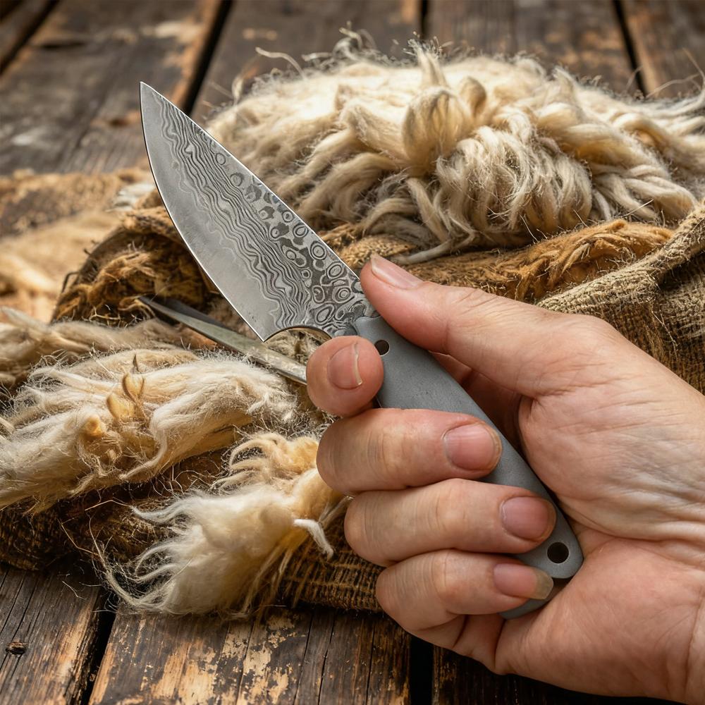 Multipurpose DIY Damascus Steel Blade Blank Semi-Finished Product For Handmade Fruit Small Straight Knife Making