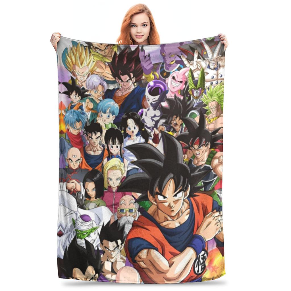 Dragon Ball Z Flannel Throw Blankets Japan Cartoon Blanket for Bedding Car Super Warm Bedspread