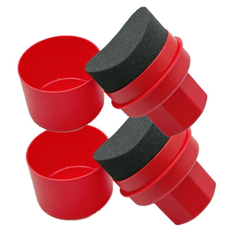 Esponja Aplicadora de Cera para Pneus Curvada com Tampa Ergonômica Almofada de Limpeza e Condicionamento de Pneus de Carro Ferramenta de Detalhamento para Enceramento de Carro Ferramenta de Limpeza