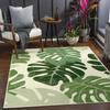 Leaf Area Rugs for Living Room Green Washable Throw Rugs Tropical Monstera Plant Non-Slip Bedroom  Carpet Porch Entryway Kitchen