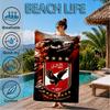 Ahly Football club Printed Microfiber Beach Towel, Soft And Absorbent, Quick-Dry, Ideal for Summer Travel, Beach Essential, Swimming Pool