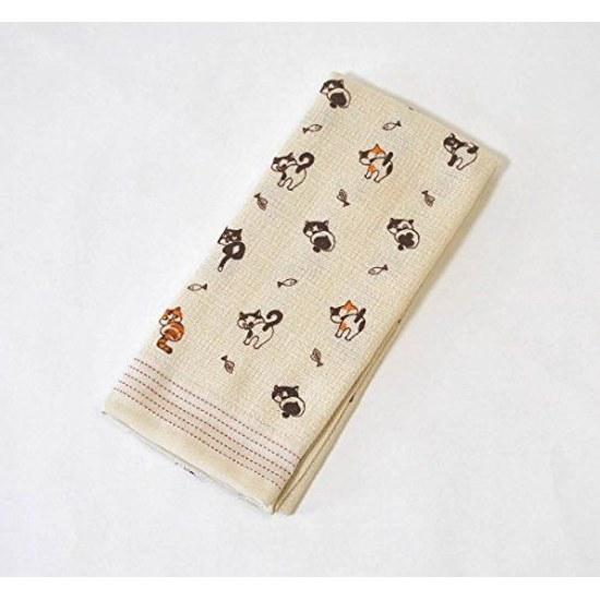 Japanese-made Imabari tenugui towel Neighbor Cat face Ehime Prefecture production / 100 cotton thin light long Japanese pattern baby gift wedding