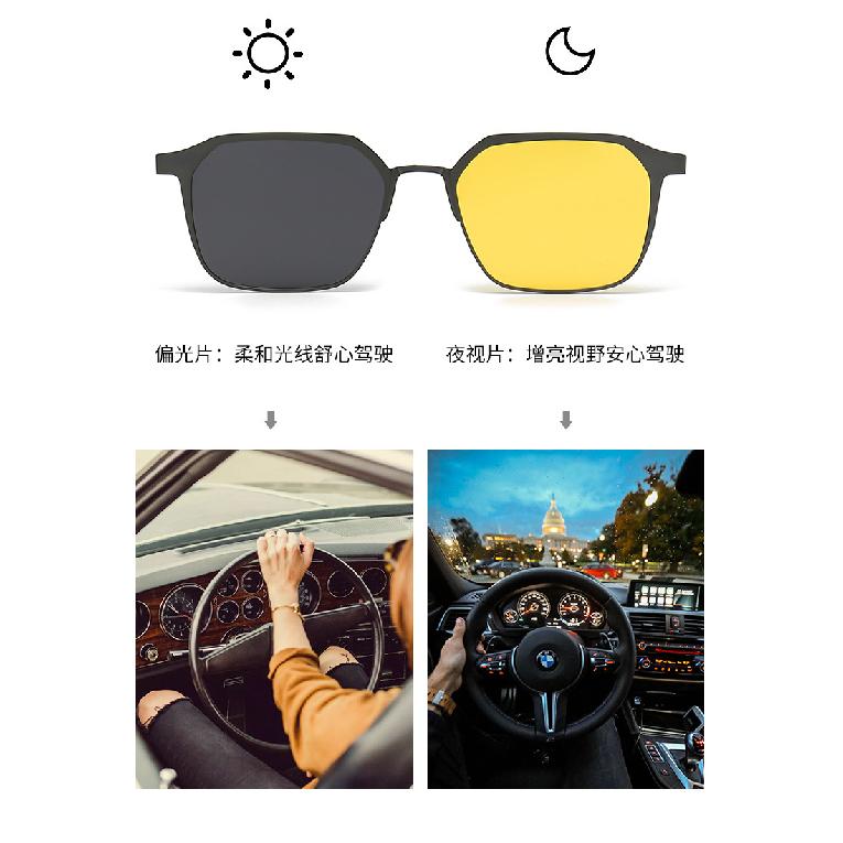 Dual-beam magnetic eyeglass clip-on dual-use sunglasses for women, high-end, suitable for myopia, can be paired with European and American metal