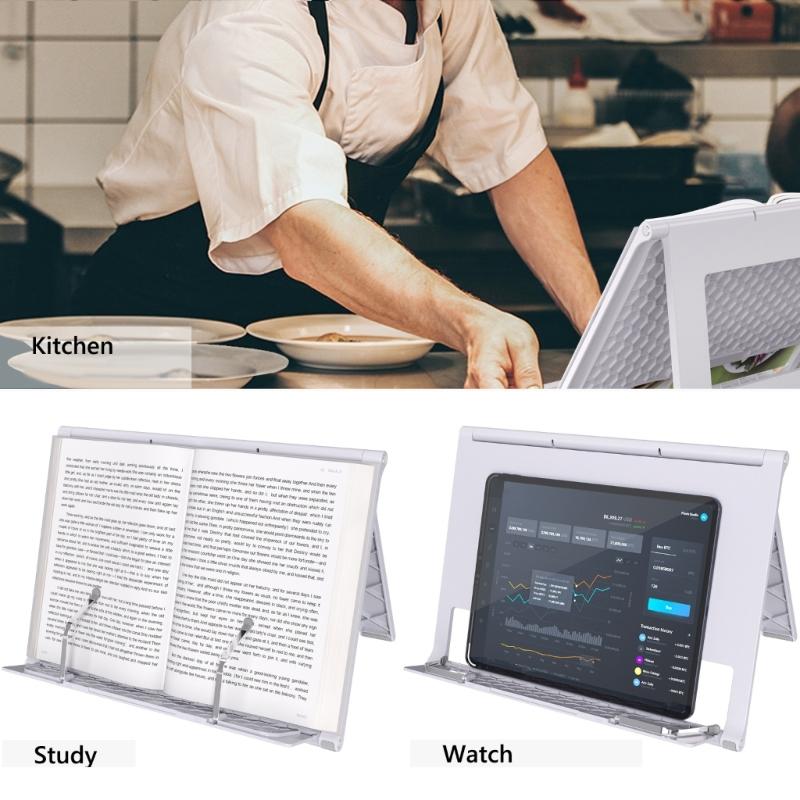 Tablet Stand for Desk Ergonomic Foldable Computer Stand Adjustable Height Stand for Collaborative Work Easy Storage