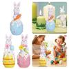 Colorful Easter Bunny Figurine Hand-Painted Cartoon Rabbit Statue  Tabletop Decor