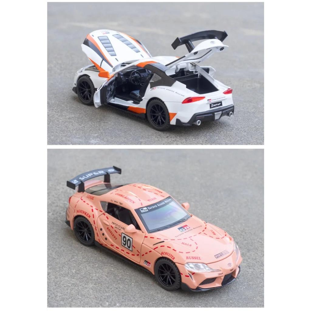 1/32 Toyota Supra GT4 Concept Alloy Sports Car Model Diecast Metal Toy Vehicles Model Simulation Sound and Light Kids Toy Gift