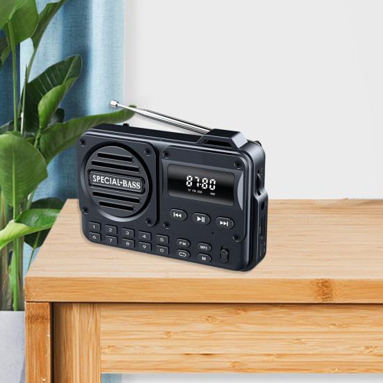Tragbares Radio Bluetooth-kompatibler Lautsprecher Digitalanzeige Batteriebetriebenes AM/FM-Radio Drahtloser Handlautsprecher