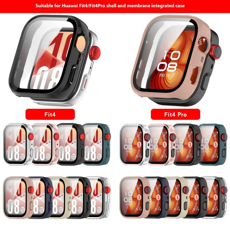 

Glass+Case For Huawei Watch Fit 4/4 Pro Tempered Glass Screen Protector & Hard PC Protective Bumper For Huawei Fit4 Accessories For Huawei Watch Fit 4
