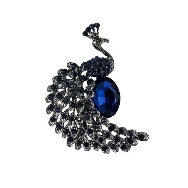 Brand High Quality Crystal Rhinestones Peacock Decor Jewelry Brooches For Women