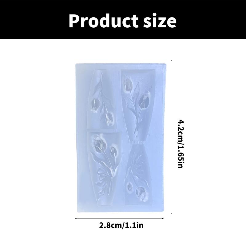 Flower Nail Stamping Set Silicone Molds Nail Art Designing Molds Suitable for Creative Manicure with Flower Pattern