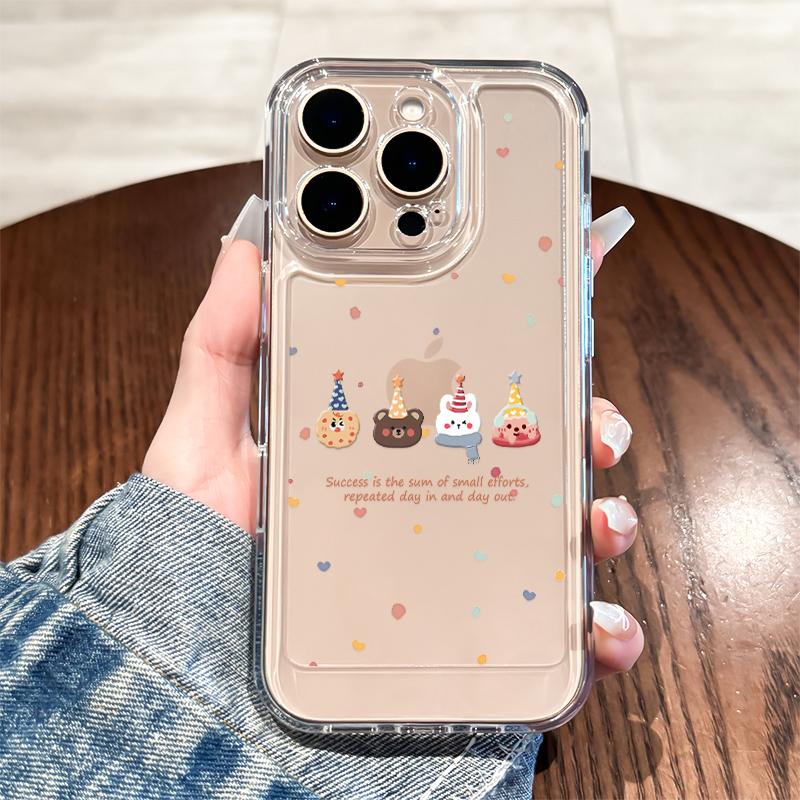 

For Apple 16promax Mobile Phone Case for IPhone15 Cute Ins Advanced Cartoon Transparent All-inclusive Space Case For iPhone 17PROMAX
