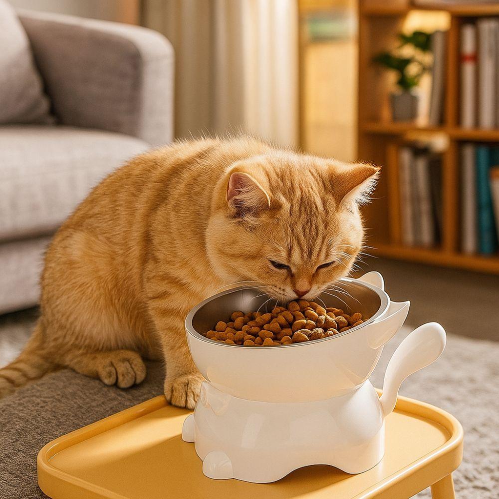 Large Diameter Elevated Cat Bowl Anti-spill Anti-knock High Foot Bowl Anti-leakage Anti-choke Neck Protection Bowl