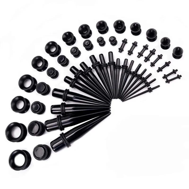 50pcs 14g-00g Ear Plugs Cone Auricle Puncture Jewelry Comfortable Piercing Earrings Ear Gauges Expanders Unisex Acrylic
