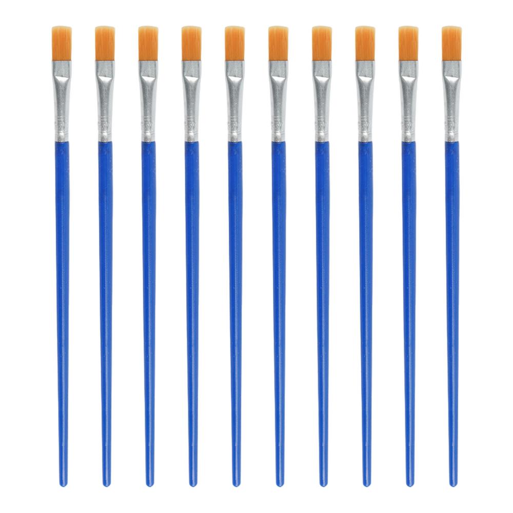 Conjunto de 10 pincéis de pintura, redondos, de nylon, para arte, com pelos lisos, caneta para pincel de pintura, óleo, acrílico, aquarela, material escolar de arte