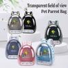 Portable Bird Cage with Prech Feeder and Tray, Acrylic Pet Backpack Bag, Parakeet, Cockatiel, Parrot, Bunny, Travel Backpack