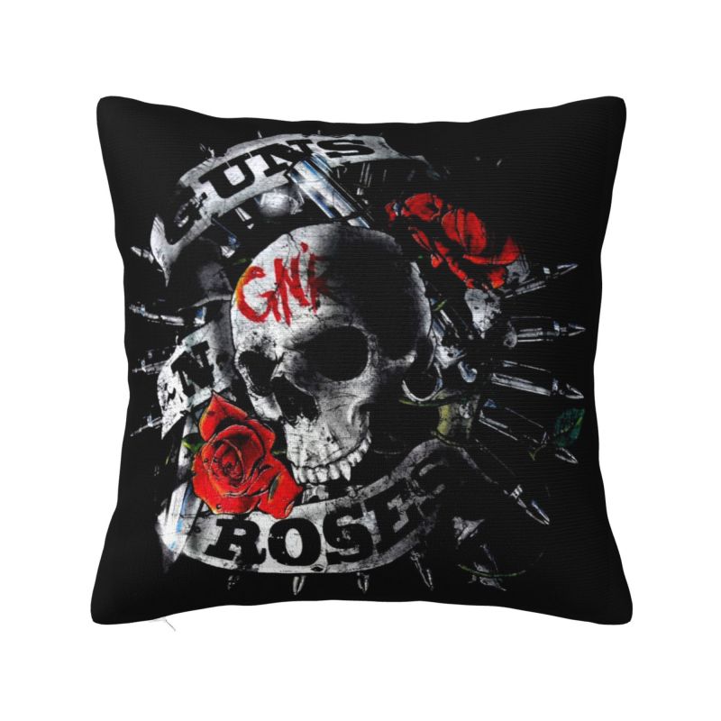 Guns N Roses Bullet Logo Luxury Throw Pillow Cover Decoration Heavy Metal Car Cushion