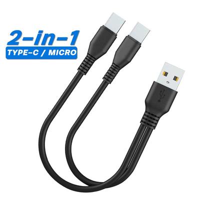 Câble répartiteur 2 en 1 USB Type C/Micro USB C pour charger deux appareils USB C et deux téléphones portables.