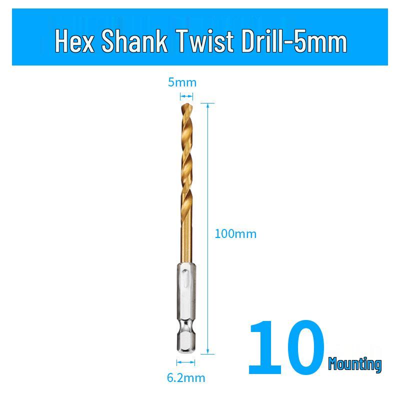 6.35mm Hex Shank Twist Drill Bit Set for Electric Screwdrivers and Pneumatic Tools