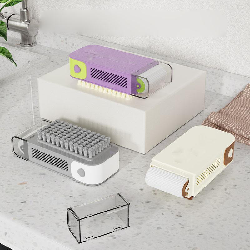 2-in-1 Soap Dish with Foaming Brush, Multifunctional Non-slip Drainage Soap Storage Box for Laundry