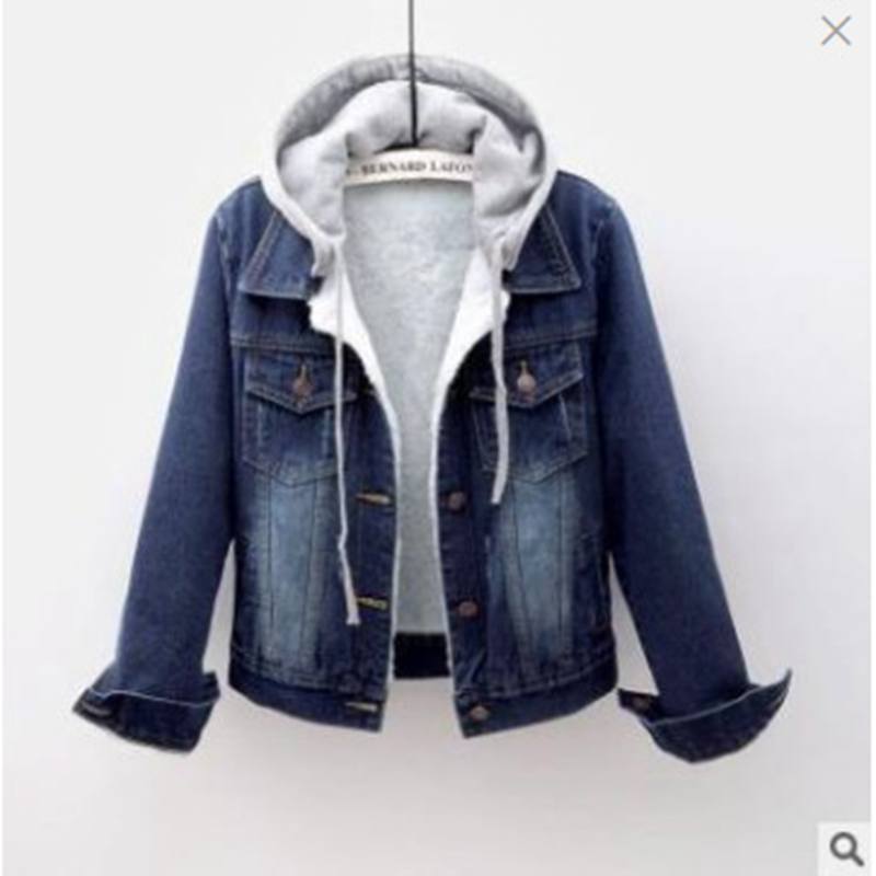 Damen Frühlings Herbst Koreanischer Stil Locker Lässig Kapuze Kurz Jeansjacke, Vielseitig Student Täglich Jean Oberteil Oberbekleidung